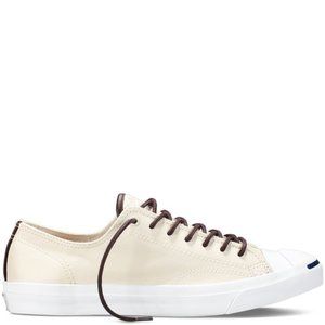 NIB Converse Jack Purcell Jack Ox Tumbled Leather Parchment/Burnt Umber149931C